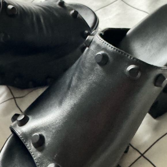 Studded Leather Heeled Mules - Picture 8 of 10